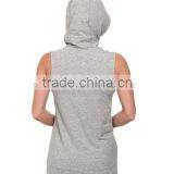 Women Vest Waistcoats With Hooded Sleeveless Half-zip Hoodie White and Gray Color thumbnail-6