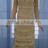 Latest Machine Crocheted Ladies Sleeveless Long Evening Dress thumbnail-1