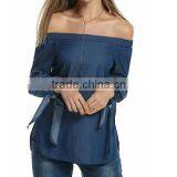 Zm35718a Women Clothing 2017 Latest Long Sleeve Tops Shirt thumbnail-5