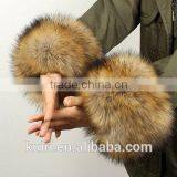 Factory Supply High Quality Extra Large Faux Fur Fox Fur Cuff Oversleeps Hand Ring Wristiest Gloves thumbnail-1