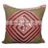 Peach Decorative Pillow Cover With Green & Grey Sequins, Accent Pillows, Throw Pillow, Cushions,Sofa Toss, thumbnail-4