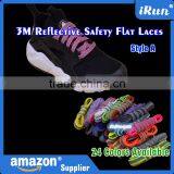 51" Flat Safety Laces For Sneakers - New Fashion 3M Reflective Flat Shoelaces For Night Safe - 24 Colors Available thumbnail-1