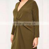 Olive Green Long Sleeve Short Dresses 7xl Plus Size Fat Lady Clothing thumbnail-5