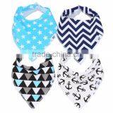 Toddlers Triangle Double Layers Bibs Cotton Plain Dyed With Custom Print and Plush Fleece Baby Bibs Soft Baby Bandana Bibs thumbnail-6