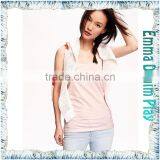 2016 Fashion Sketch Ladies Pink Dyeing Underwear Wide Neck Tank T-Shirt thumbnail-1