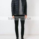 Wholesale High Quality Plain Dyed Dark Blue Down Feather Cotton Padded Coats Couples Winter Coats thumbnail-2