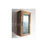 Modern Oiled Real Wood Bathroom Furniture Cabinet With Glass Door thumbnail-1