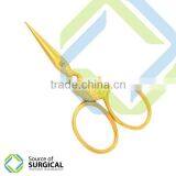 Manicure Pedicure Instruments Beautiful Golden Coated Professional Cuticle Scissors/nail Cutting Scissors B-NCS-38