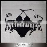 Sexy Crochet Swimwear Tassel Knitted Bikini thumbnail-1