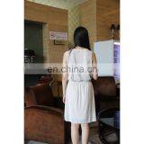White Sleeveless V-neck Dress With Belt thumbnail-5