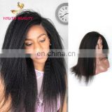FACTORY PRICE 100% Indian human virgin 9A GRADE lace front wig in kinky straight cuticle aligned hair