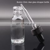 1/2oz 15ml glass bottles empty glass dropper ejuice bottle clear boston round bottles for eliquid e oil cig