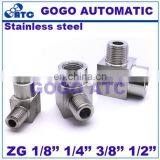 Quick Coupler 1/4 Male to Female Thread Elbow Right Angle Fittings Stainless Steel 304 L Type Connectors thumbnail-1