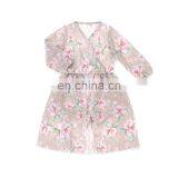 2019 New Arrival Chiffon Flyaway Romper Floral Flower Printed Baby Little Girls Romper Whosale Price Baby Jumpsuit thumbnail-2