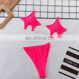 Sexy Brazilian Bikini Pentagram Shaped Transparent Stretch Band Micro Mini Thong Neon Green Swimsuit Bathing Suit Two Piece thumbnail-6