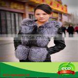 Great Fashion Sexy Women Silver Fox Coat thumbnail-1