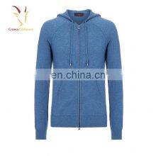 Mens Cashmere Cardigan With Zipper And Hoodie thumbnail-4