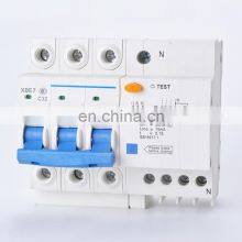 DZ47LE 3P+N 10A 16A 25A 32A 60A Residual Current Circuit Breaker RCBO With Over Current and Leakage Protection RCCB
