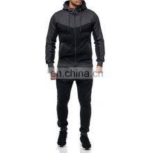 Men's Hooded Sweater Suit Spring and Autumn Color Matching Leisure Sports Fitness Training Suit Cardigan Sweater thumbnail-1