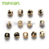 Topearl Jewelry Assorted Fashion Stainless Steel European Charm Bead Black White Gold TCP10