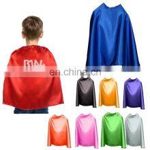 Hot Selling Colorful Party Satin Superhero Capes for Children