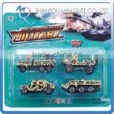 Mini Qute 4 in 1 Kids Die Cast Pull Back Alloy Tank Military Camouflage Vehicle Diecast Model Car Educational Toy NO.MQ 515A
