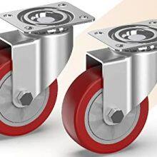 Swivel Caster Wheels for Furniture 4 Inch Heavy Duty Castor Wheels Crystal Clear Polyurethane Rolling Castors with 360 Degree