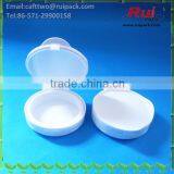 Plastic Single Layer Cosmetic Compact Powder Case, White Round Pressed Powder Case thumbnail-1