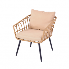 Easy to Assemble 3pcs Steel Garden Wicker Sets With Square Side Table thumbnail-3