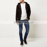 Hot Sale Zipper Details Black Fleece Hoodies thumbnail-3
