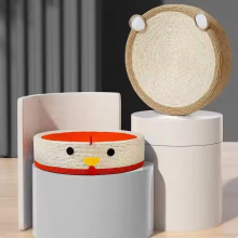 MEOW LOVE Newly Designed OEM ODM Custom Logo Animal Style Sisal Round Cat Scratch Toy Bed thumbnail-3