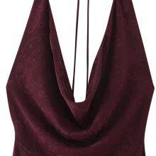 2025 Spring/Summer New European and American Style Women's Fashion Style Sexy Jacquard Hanging Neck Dress thumbnail-3