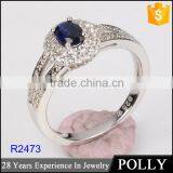 Fashion Women's Engagement Ring 18k White Gold Jewelry Diamond Wedding Ring thumbnail-3