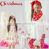 2016 new fashion girls boutique clothing baby christmas sets christmas girls clothing set