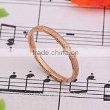 New Design Thin 18k Rose Gold Matte Stainless Steel Women Jewelry Ladies Finger Rings thumbnail-6