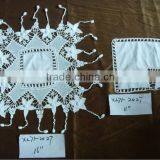 Light Blue Color Handcraft Crocheted Tablecloth With Tassels