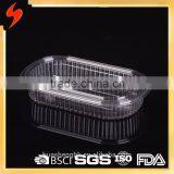 FDA Standard 900ml PET Plastic Disposable Salad Tray With Lid