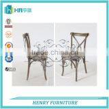 Oak Wood Stackable Antique Color Vineyard X Back Chair thumbnail-5