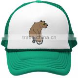 NERDY BEAR on a BIKE with glasses trucker hat,animal trucker hat