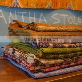 CheckOut~Wholesale Lots of Vintage Kantha Bengali Silk Sari Scarves, Stoles, Shawls, Duppata's at discounted prices