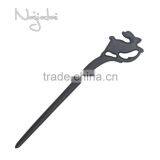 Black Rabbit Japanese Vintage Wooden Hairpin Hair Stick thumbnail-1