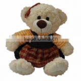 lovely dressed stuffed teddy bear toy