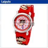 EN71 CE RoHs Water Resistant Childrens Day Gift Watch Japan Movt Rubber Silicone Monkey Children Hand Watch