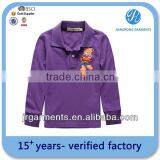 Pique child polo t shirt for long sleeve t-shirt cotton polo t-shirt with EMB