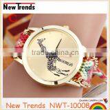 2016 Hot New Fashion Women Colorful Cord Weaved Giraffe Watches thumbnail-3