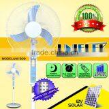 Portable 16 Stand Fan Ventilation Rechargeable Battery Solar Fan With Led Light Oscillation Vertical Cooling Fan thumbnail-5