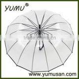 23" 14k Straight Transparent POE Rain Umbrella thumbnail-1