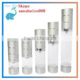 lotion pump silver airless bottle with cut line