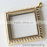 Square 316l Stainless Steel Glass Window Locket Jewelry