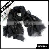 BQY-28-A New Arrival Ladys Black Sequin Shawl Scarves